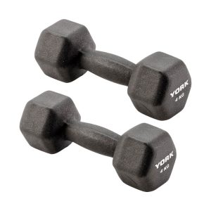 York Neoprene Hex Dumbbells 2 x 4kg