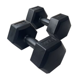 HXGN 2 x 4kg Hex Dumbbells
