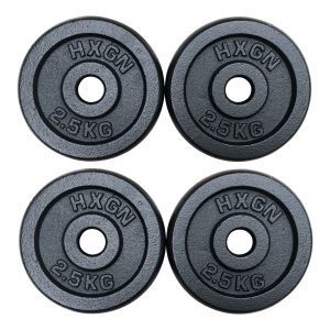 HXGN 4 x 2.5kg Cast Iron 1” Weight Plates