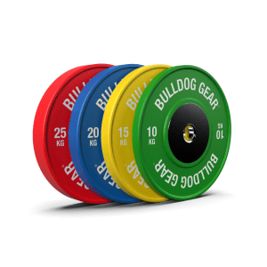 Bulldog Gear - Coloured Competition Olympic Bumper Plates — 140KG Set (10, 15, 20, 25KG Pair)