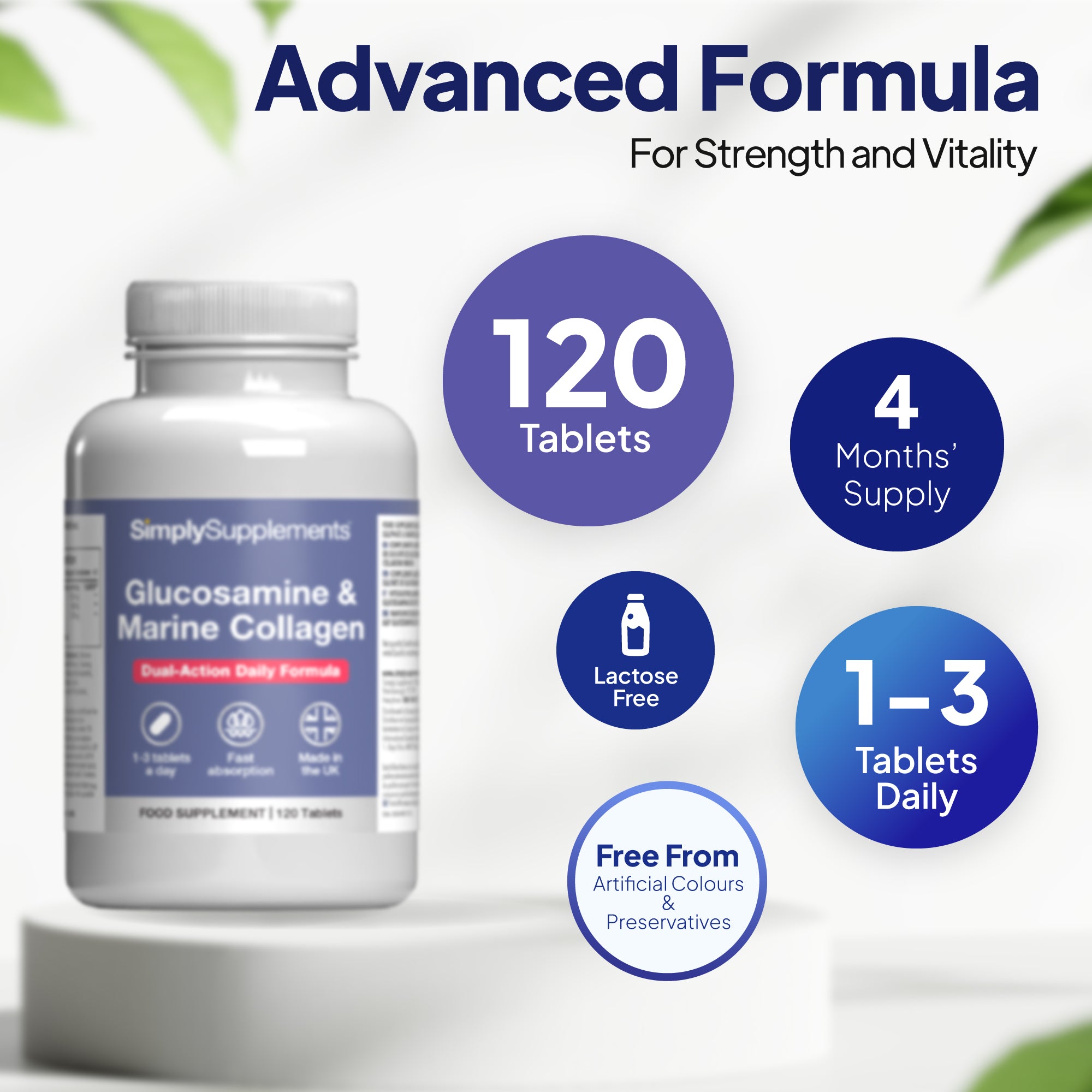 Glucosamine 500mg & Marine Collagen 400mg - product image 3 Glucosamine 500mg & Marine Collagen 400mg - retailer product image 3