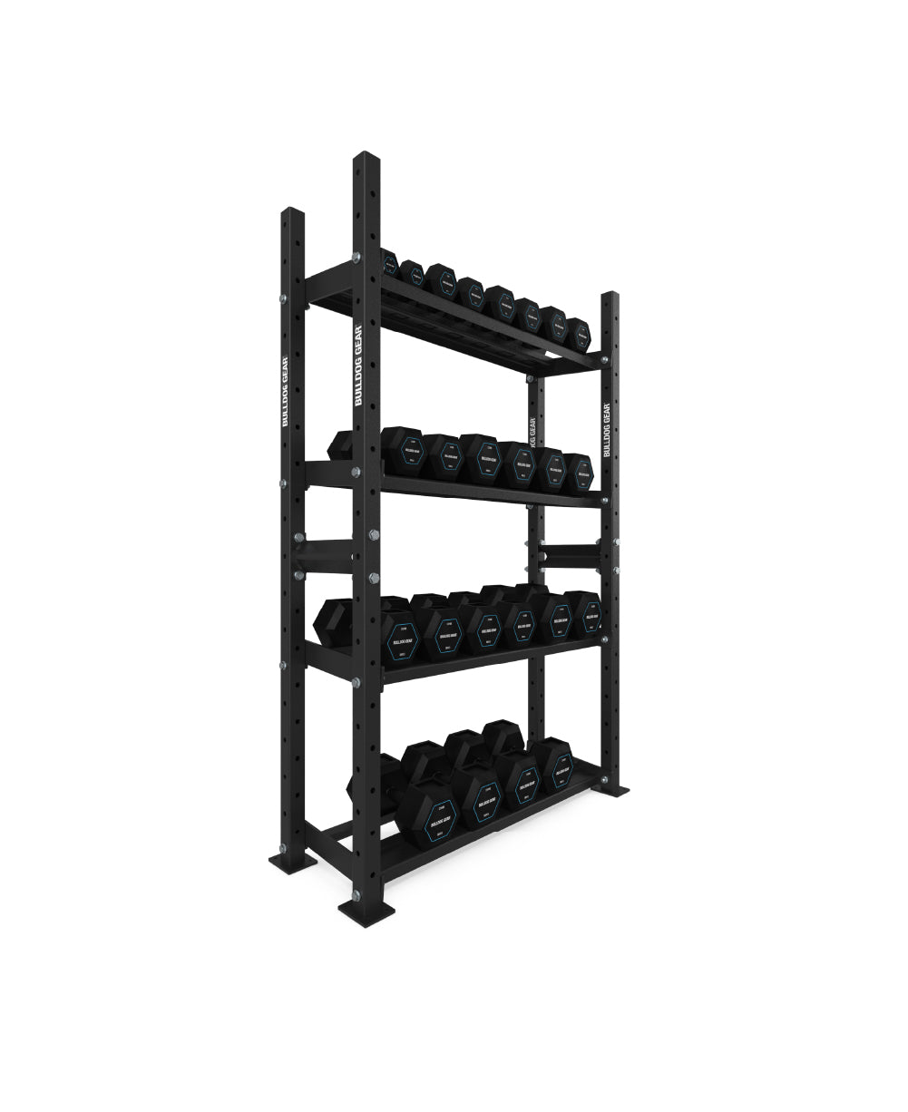 USSTB3-100.jpg Bulldog Gear - Hex Dumbbells 2.0 390kg Set (2.5kg to 30kg) + Storage System - 120cm Bundle