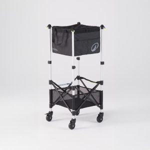 Adjustable Rolling Tennis And Padel Ball Cart - Black