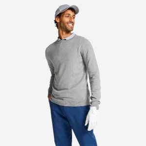 Men's Golf Crew Neck Pullover Mw500 Grey