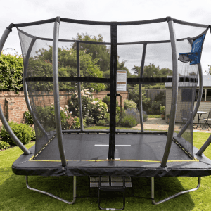 Big Foot 5x7ft Rectangular Trampoline with Safety Enclosure Black - Free Ladder Shoe Tidy Anchor Kit Basketball