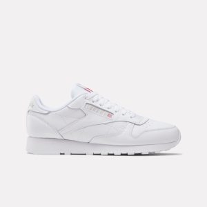 Reebok Classic Leather Trainers, CloudWhite/CloudWhite/PureGrey