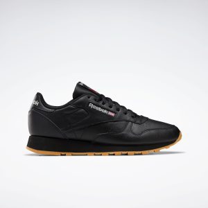 Reebok Classic Leather Sneakers, Black/Pure Grey/Reebok Grey