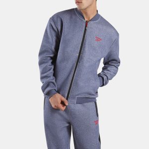 Reebok Dreamblend Spacer Men's Bomber Jacket, Man, Navy Marl