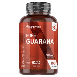 Pure Guarana Capsules - 2400 mg 120 Capsules - High Strength Metabolism & Energy tablets - Supplement for Weight Management & Focus