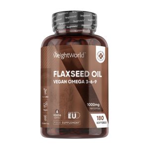Flaxseed Oil Softgels | Plant-Based Omega 3, 6 & 9 Supplement | 180 Capsules | 6-Month Supply