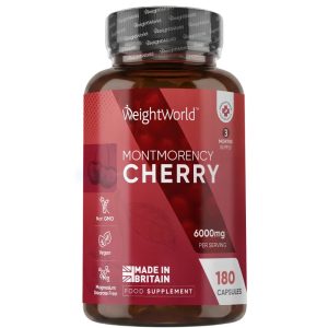 Montmorency Cherry 180 Capsules, 6000mg Per Serving - Vegan & Natural Tart Cherry Extract Supplement