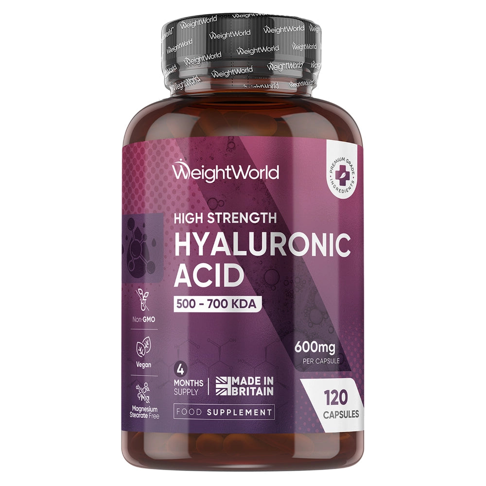 ss-weightworld-46830 Hyaluronic Acid 600mg 120 Capsules - High-Strength Vegan Supplement For Skin, Bones & Joints (4-Month Supply)