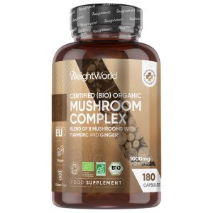 Organic Mushroom Complex – Natural Immunity Supplement - 180 Capsules