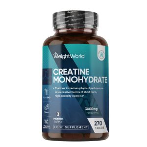 Creatine Monohydrate Tablets | 3000mg 270 Tablets | WeightWorld UK