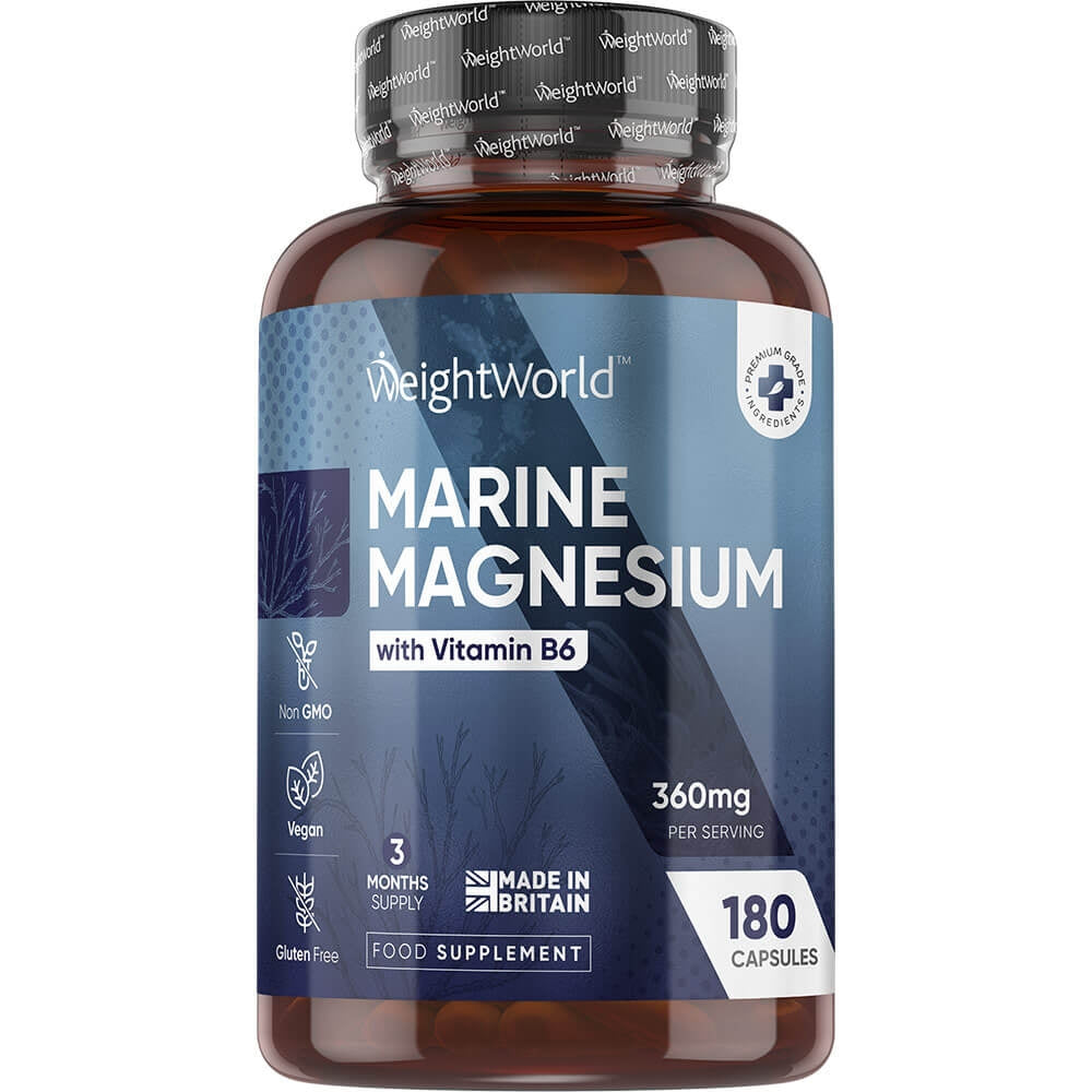 ss-weightworld-4993500001 Marine Magnesium -360 mg 180 Capsules - Premium Magnesium Complex with Vitamin B6