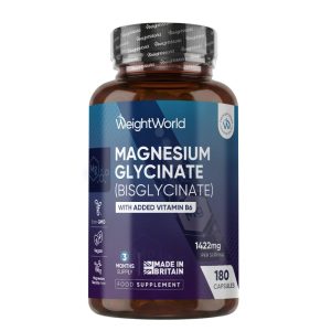 Magnesium Glycinate | 180 Capsules | For Energy & Muscles | WeightWorld UK