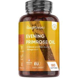 Evening Primrose Oil | 1000mg 180 Softgels | WeightWorld UK